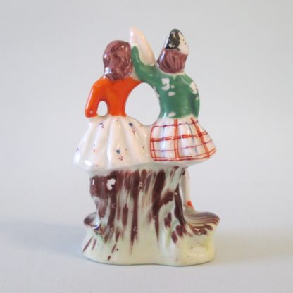 A miniature Staffordshire figure of Scottish dancers.  Circa 1880 - Image 3