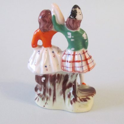 A miniature Staffordshire figure of Scottish dancers.  Circa 1880 - Image 5