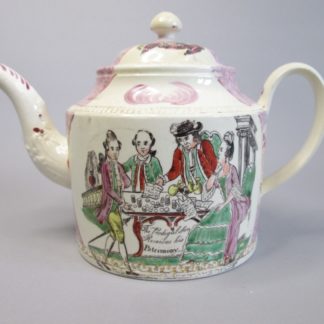 A Creamware "The Prodigal Son" Teapot by William Greatbatch of Lower Lane Fenton Staffordshire England. Circa ; 1770-82.